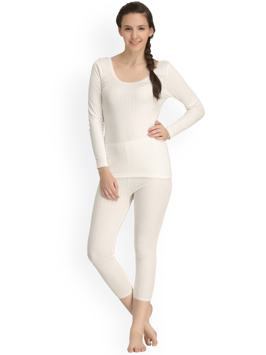 Kanvin Off-White Self-Design Thermal Set NEW2150OW2180