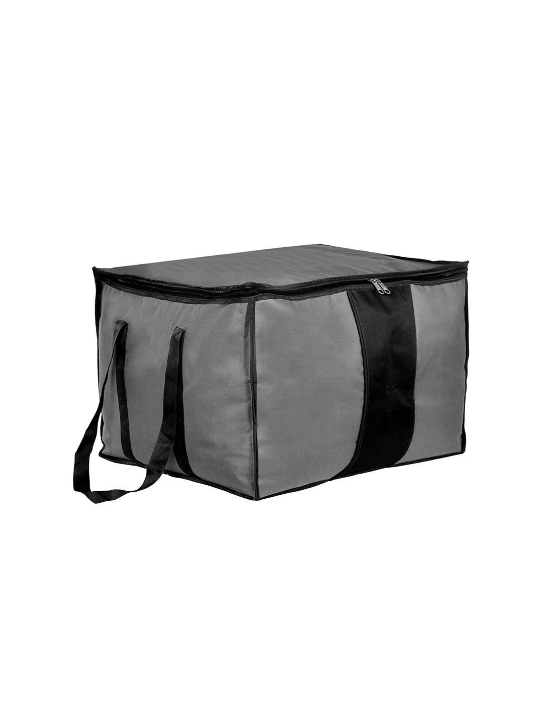 Kuber Industries Grey & Black Foldable Underbed Storage Bag With Handle