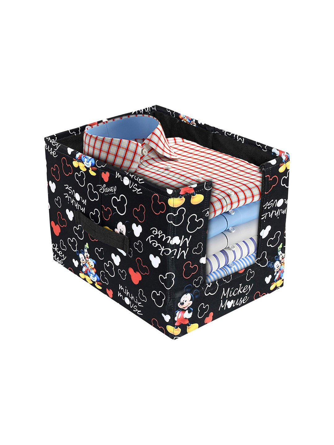 Kuber Industries Black & White Mickey Mouse Printed Small Storage Organizer