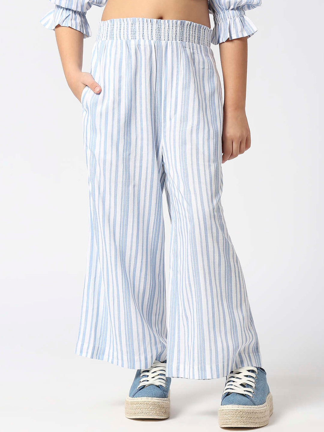Pepe Jeans Girls Mid-Rise Flared Bootcut Trousers