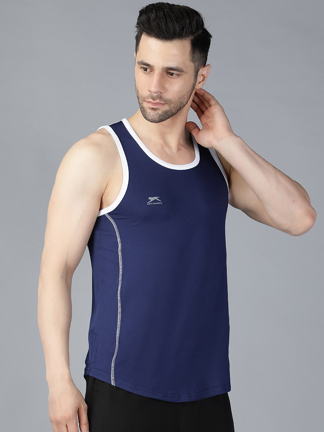 Shiv Naresh Self Design Lycra Gym Vest