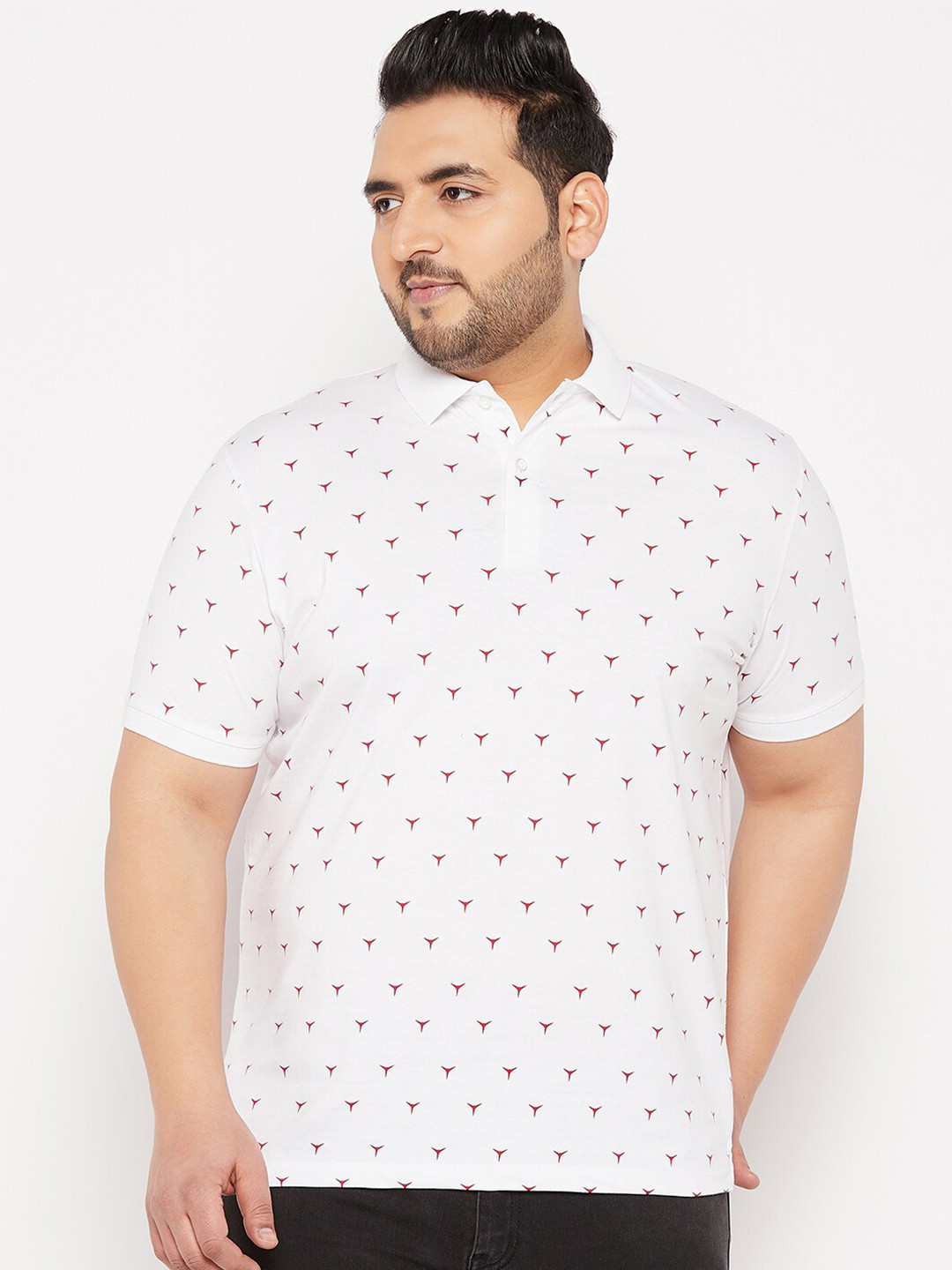 WILD WEST Conversational Printed Polo Collar Cotton T-Shirt