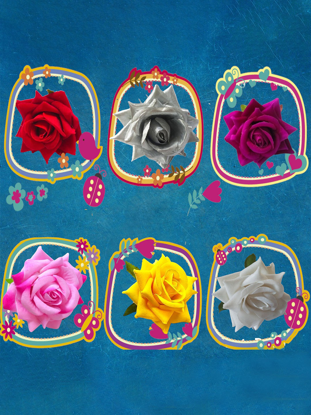 LYF5STAR Women Set of 6 Floral U Pins