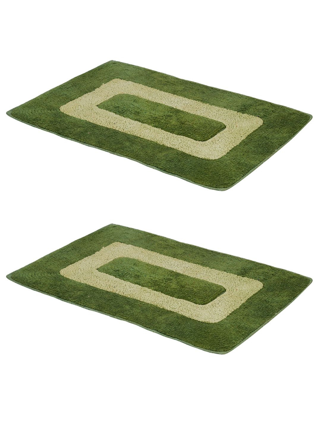 Black gold Green 2 Pcs Double Shaded Cotton Heavy Duty Entrance Rug Shoes Scraper Doormats