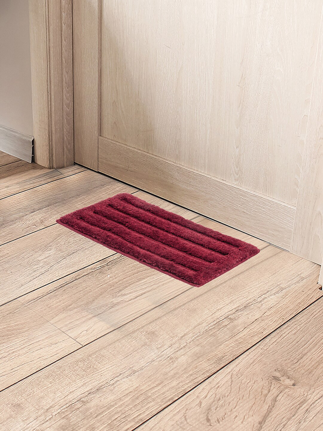 Black gold Maroon Self-Designed Cotton Anti-Skid Bathroom Mat