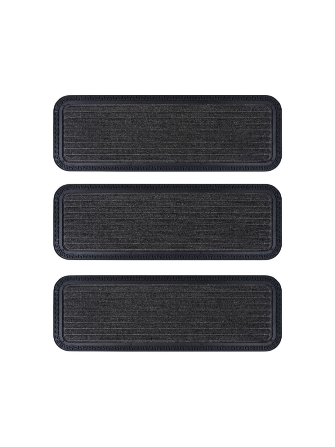 Black Pack of 3 gold Grey & Black High Water Absorbent Anti Slip Doormat