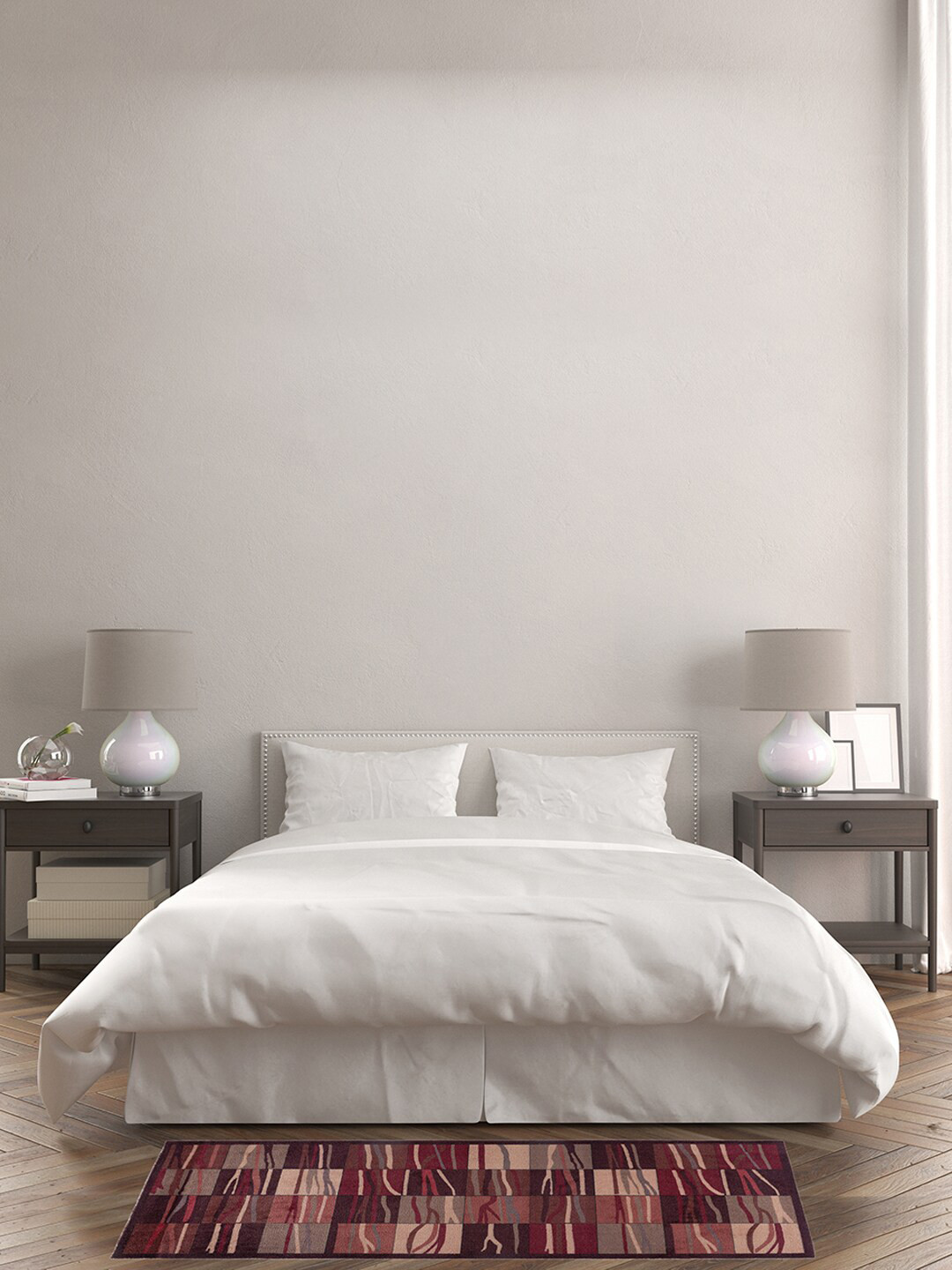 Black gold Maroon Digital Printed Cotton Anti Slip Doormat