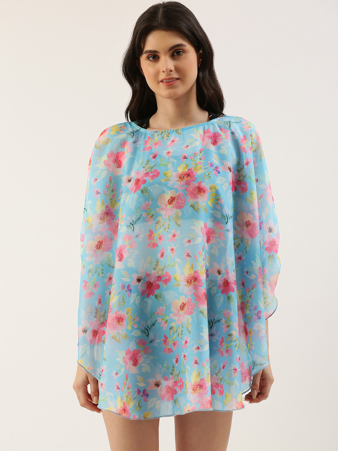 Clt.s Floral Print Mini Swimwear Cover Up Dress