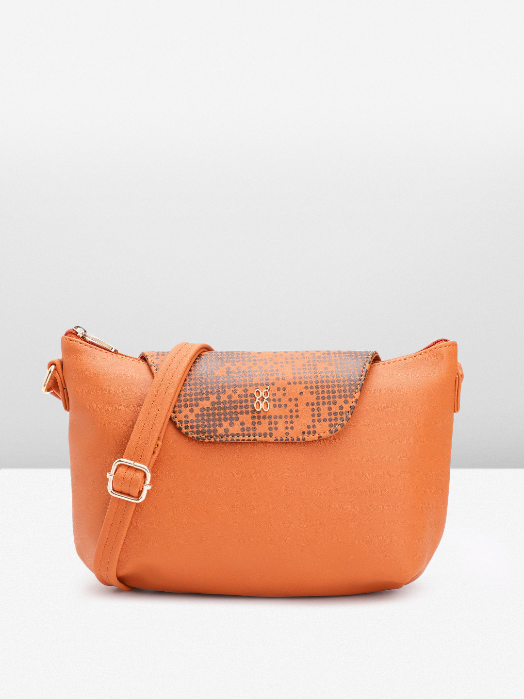 Baggit Structured Sling Bag with Geometric Printed Flap