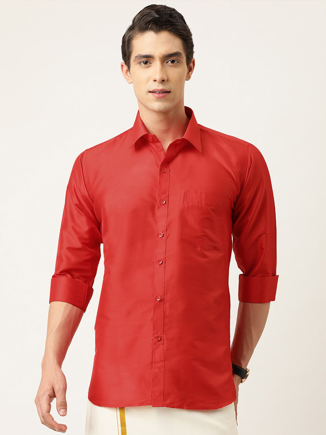 THANGAMAGAN Standard Opaque Ethnic Shirt