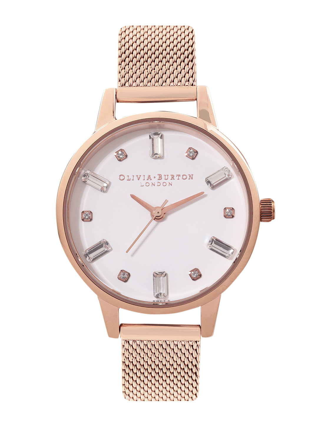 OLIVIA BURTON LONDON Women Embellished Dial Stainless Steel Bracelet Style Watch OB16BJ02