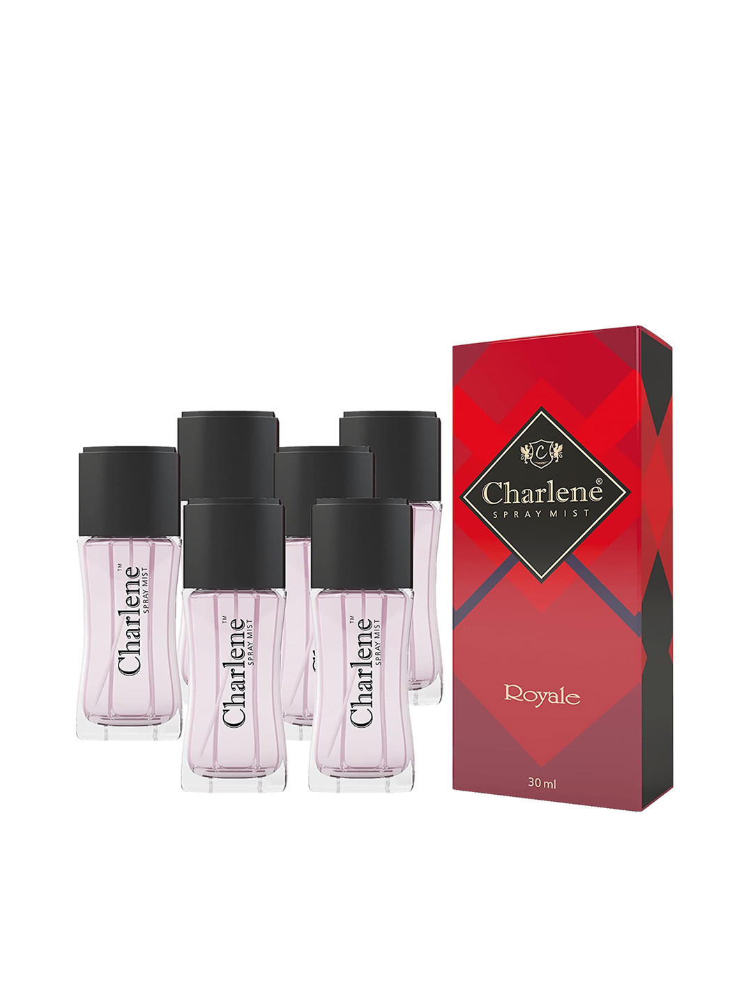 CHARLENE Set of 6 Royal Long Lasting Spray Perfume Mist - 30 ml Each