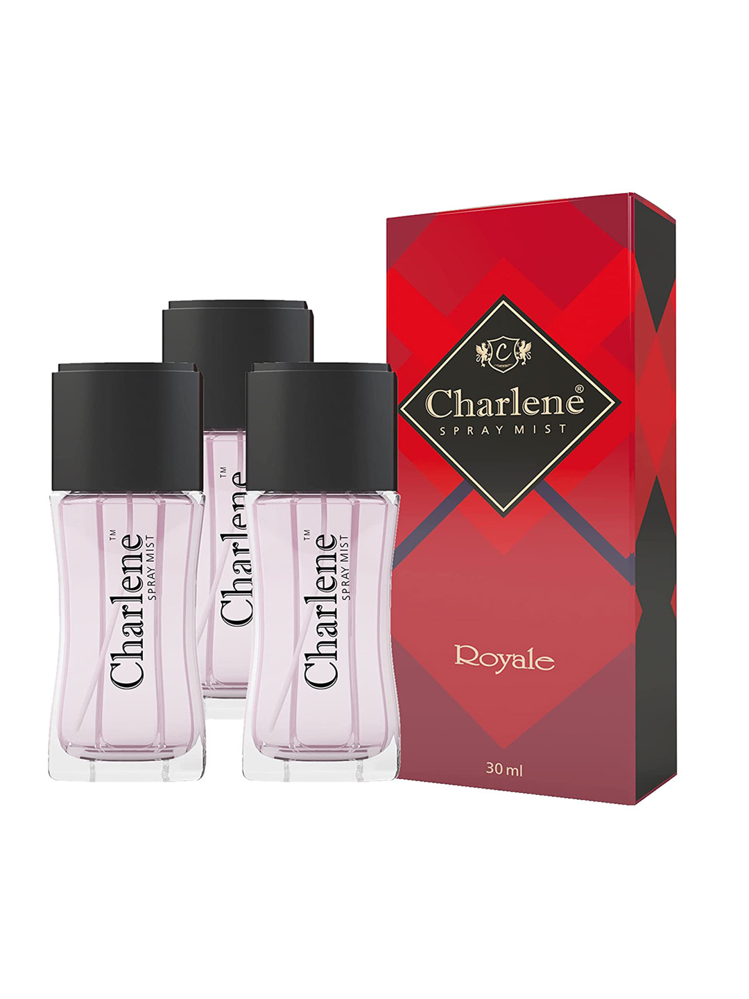 CHARLENE Set of 3 Royale Long Lasting Spray Perfume Mist - 30 ml Each