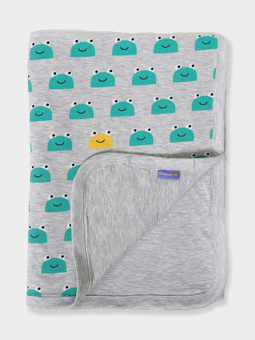 MiArcus 100% Cotton Printed Reversible Ultra-Soft Dual-Layer Blanket, 160x120 cm - Grey