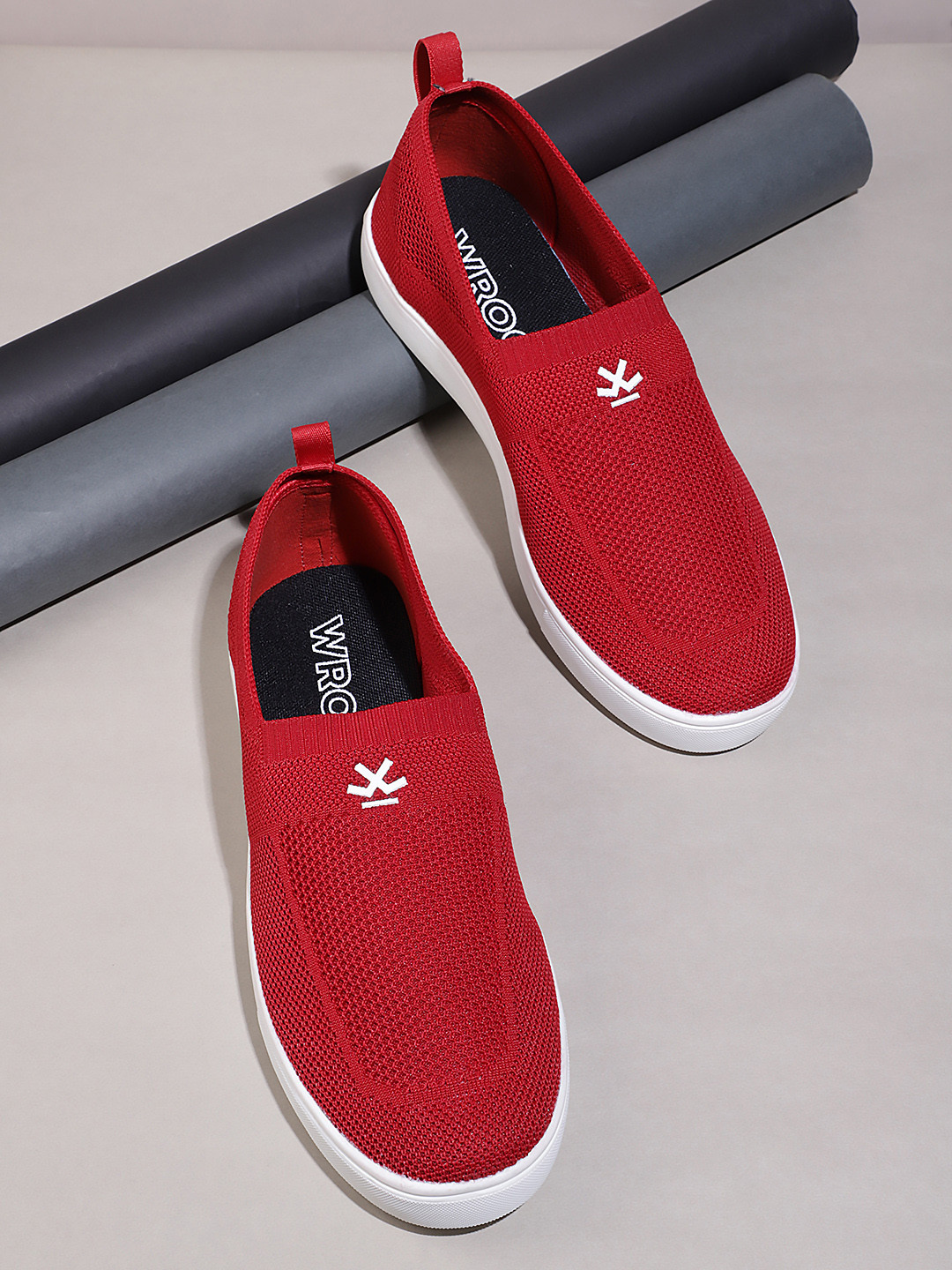 WROGN Men Woven Design Textile Slip-On Sneakers