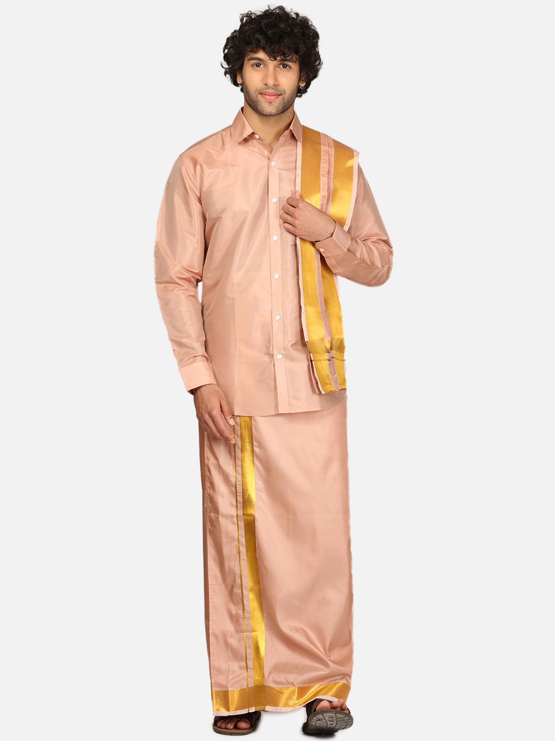 Sethukrishna Men Shirt & Vesti With Angavastram