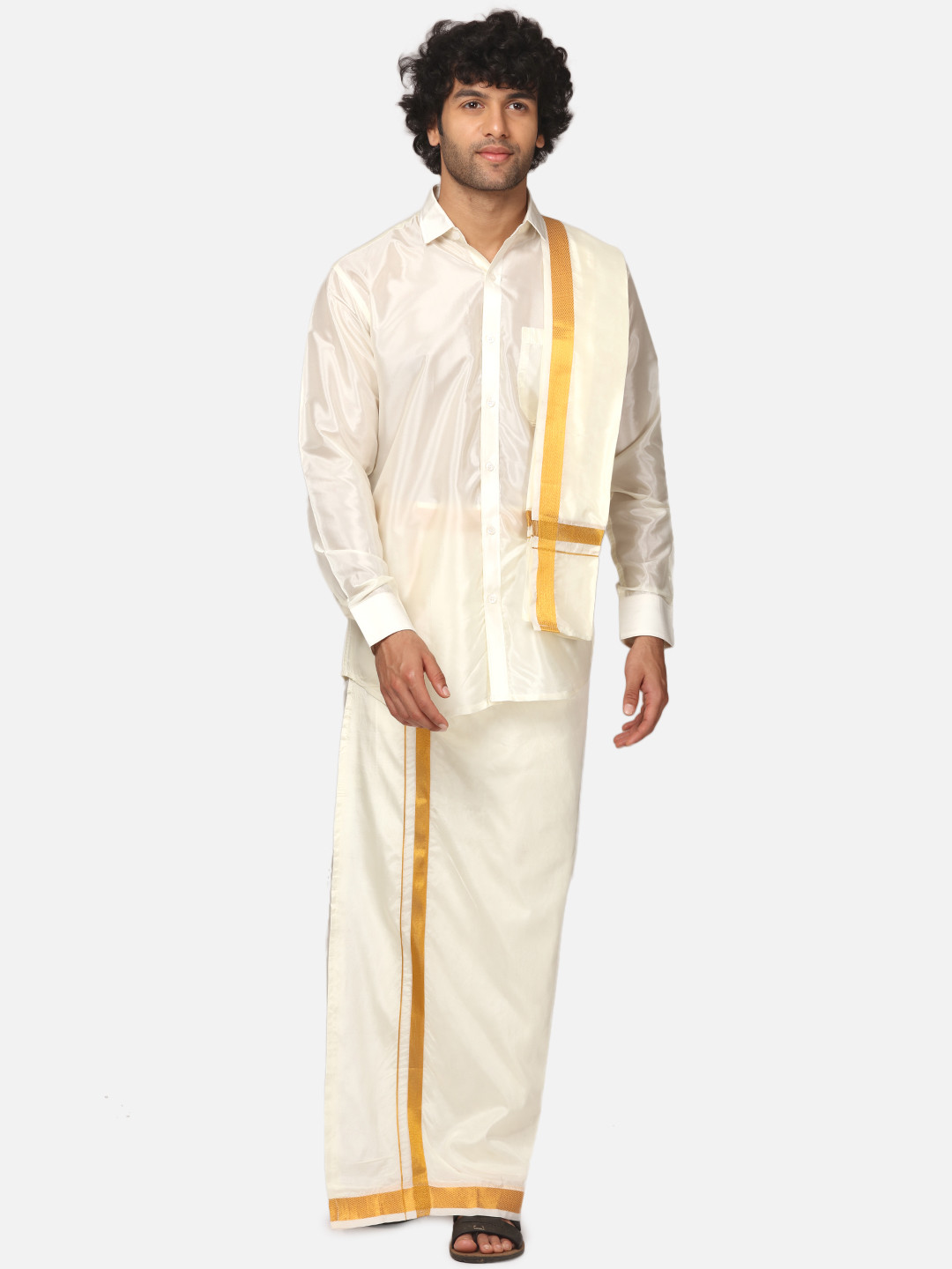 Sethukrishna Men Shirt & Vesti With Angavastram