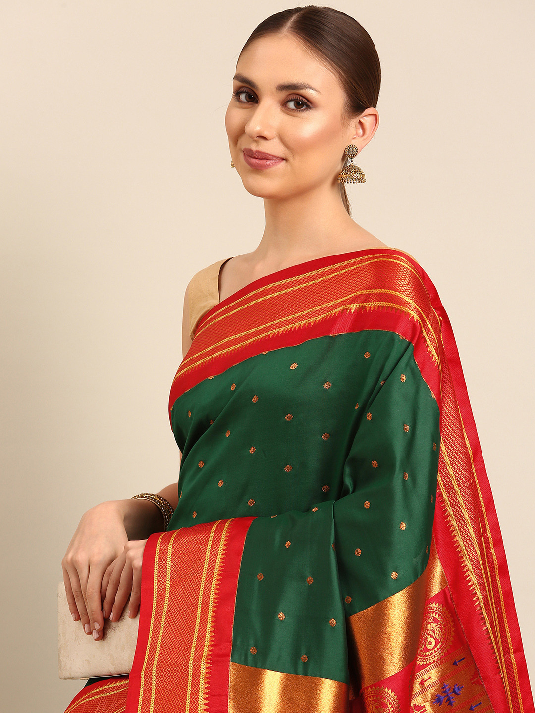 Varkala Silk Sarees Ethnic Motifs Zari Silk Blend Paithani Saree