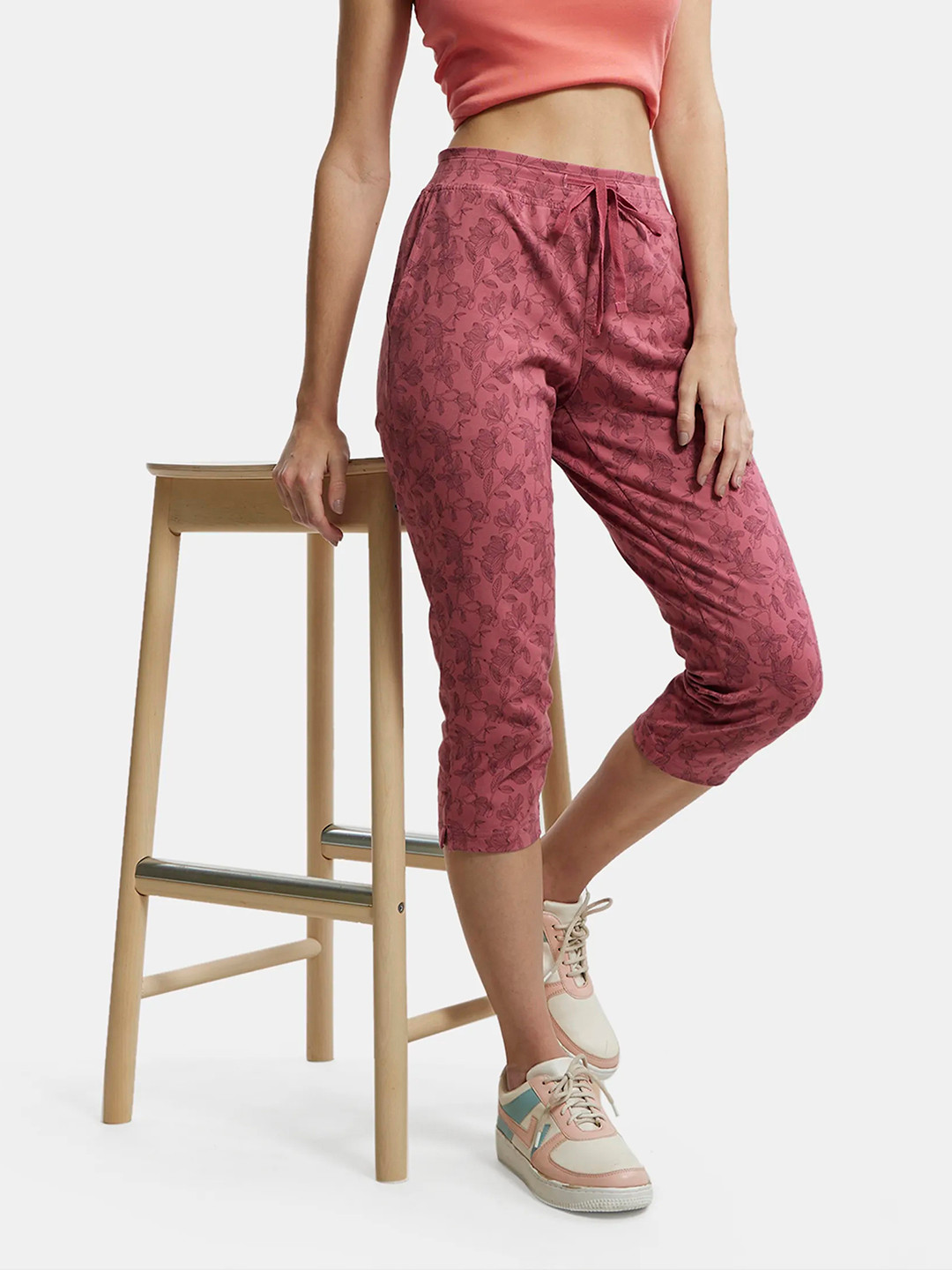 Jockey Printed Super Combed Cotton Stretch Slim Fit Capri -1300
