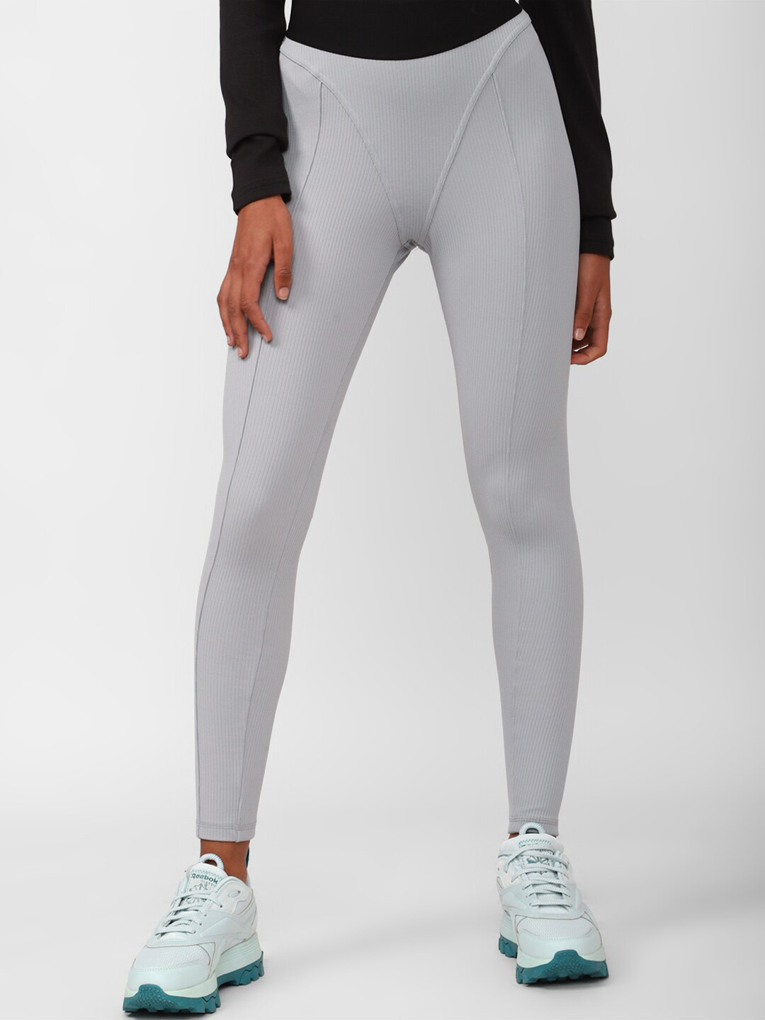 Reebok Women Classics Cardi B Ribbed High-Rise Tights