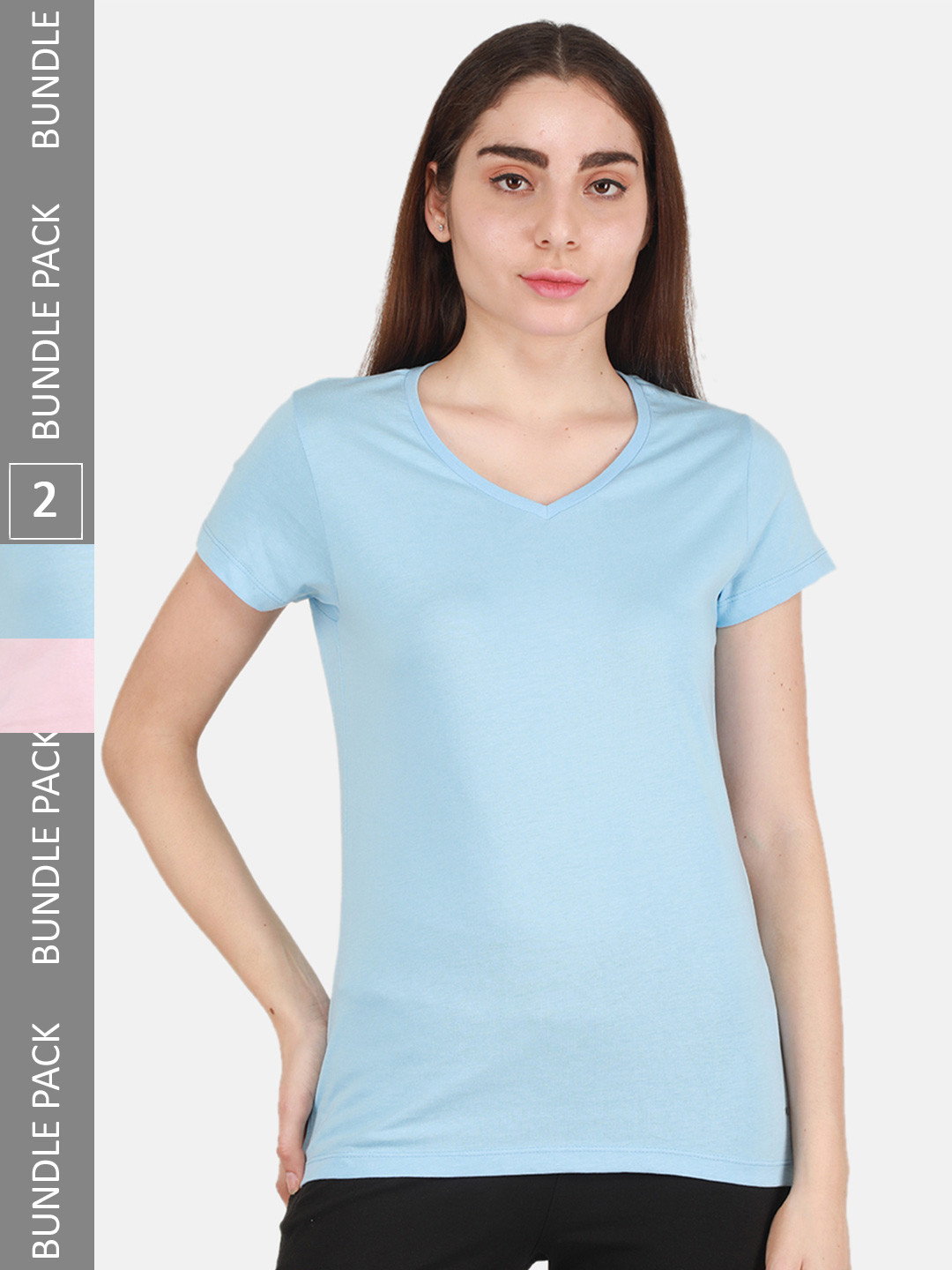 Monte Carlo Pack of 2 V-Neck Cotton Top