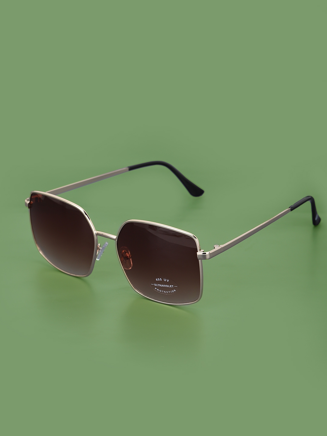 Carlton London Brown Lens & Brown Square Sunglasses with UV