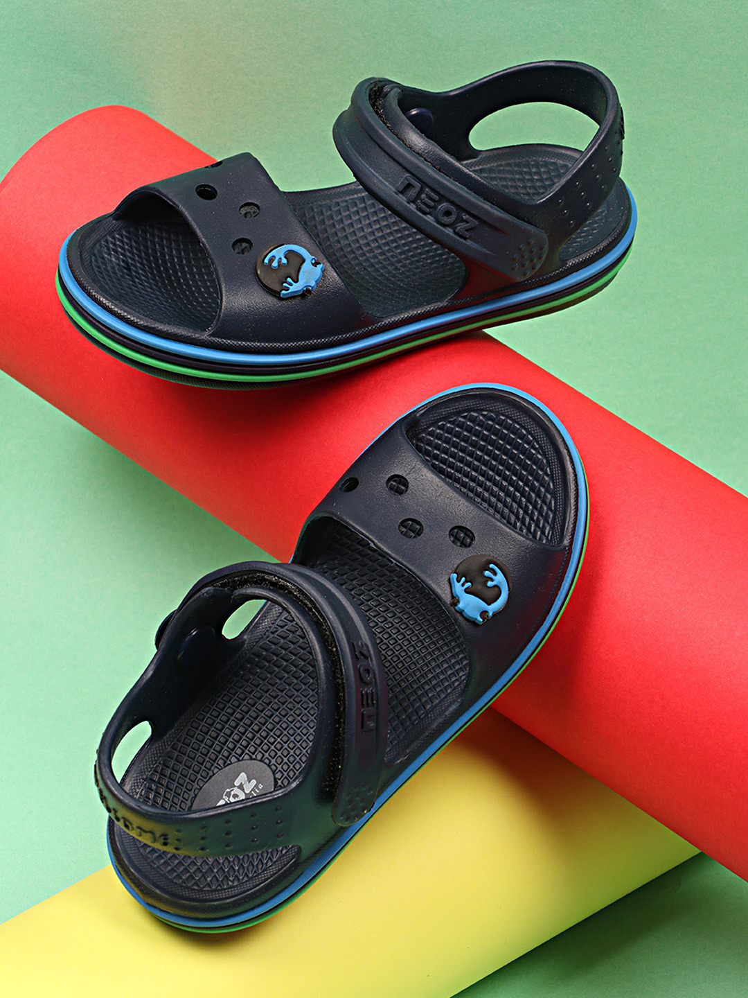 NEOZ Kids Embellished Velcro Closure Comfort Sandals