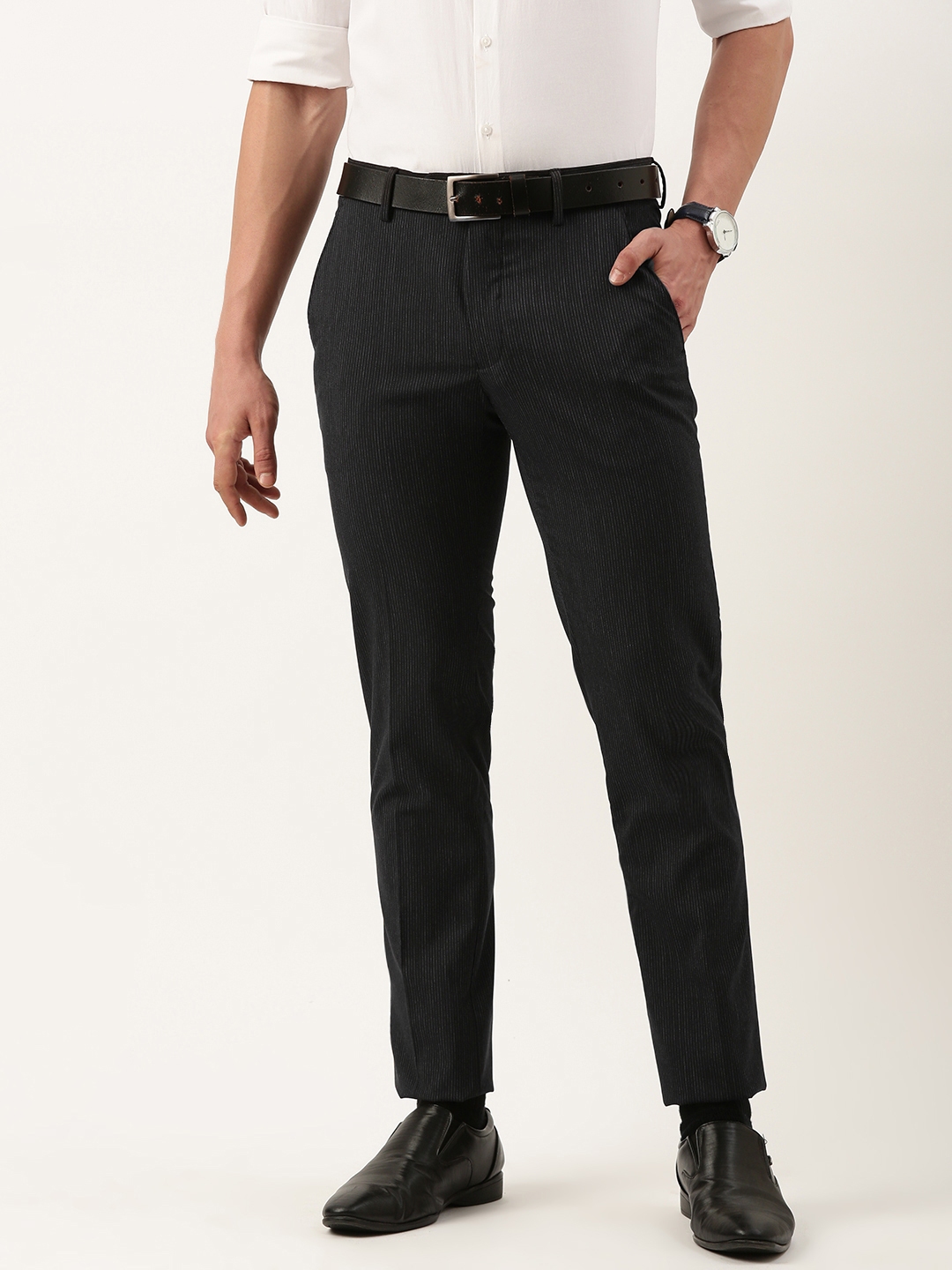 Men's striped slim fit trousers online