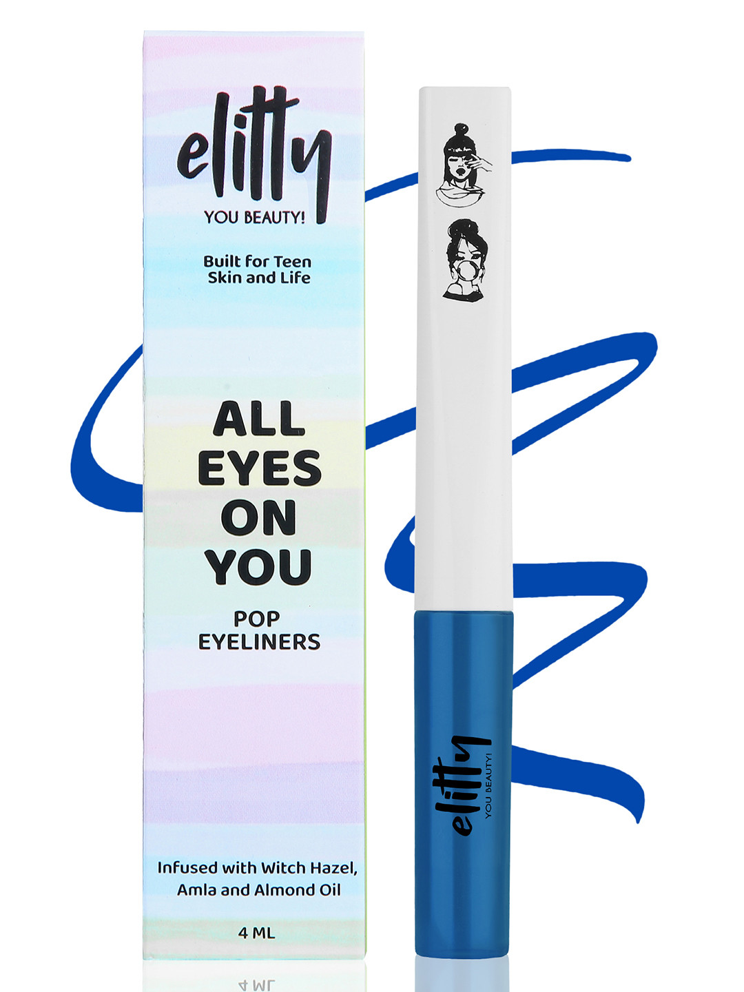 Elitty Matte Finish Waterproof Liquid Eyeliner Lasts Upto 12hrs - Dark Blue