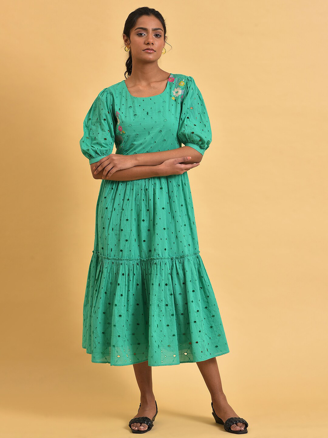 W Self Design A-Line Midi Dress