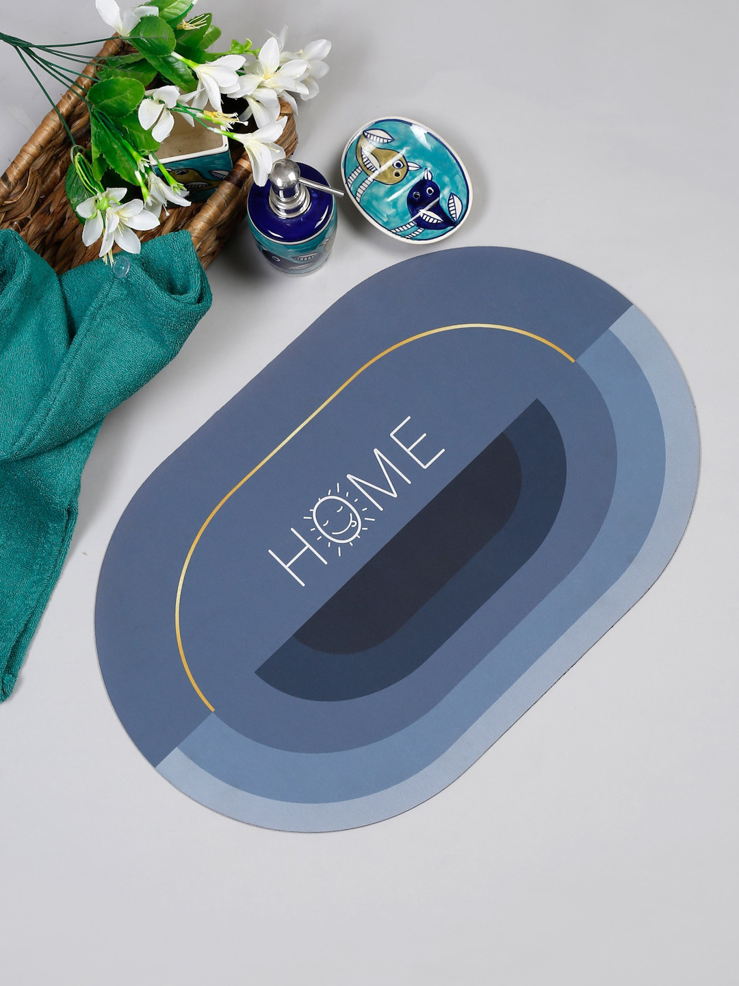 SOKNACK Grey Antiskid Water Soaking Bath Mat