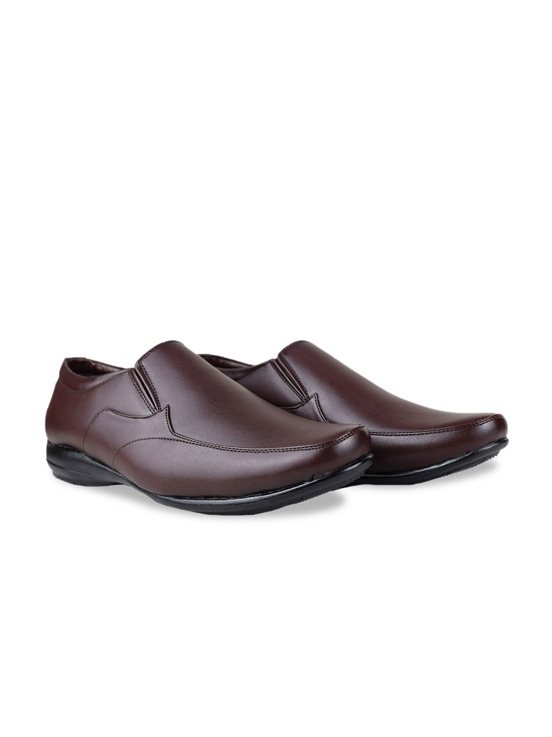 HikBi Men Leather Pointed-Toe Formal Slip-On Shoes