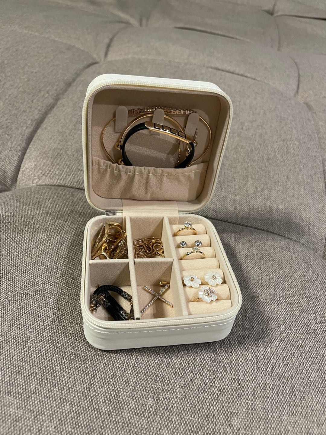 YouBella Beige Portable Jewellery Watch & Make Up Box