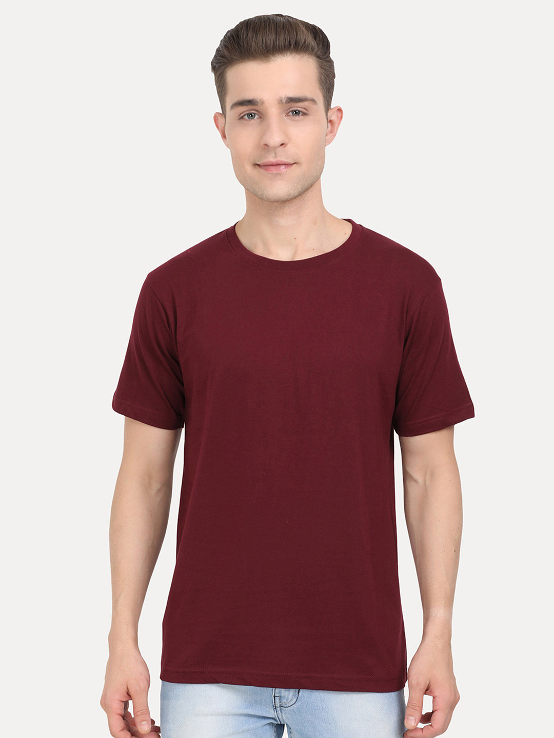 Fleximaa Round Neck Short Sleeve Cotton T-shirt