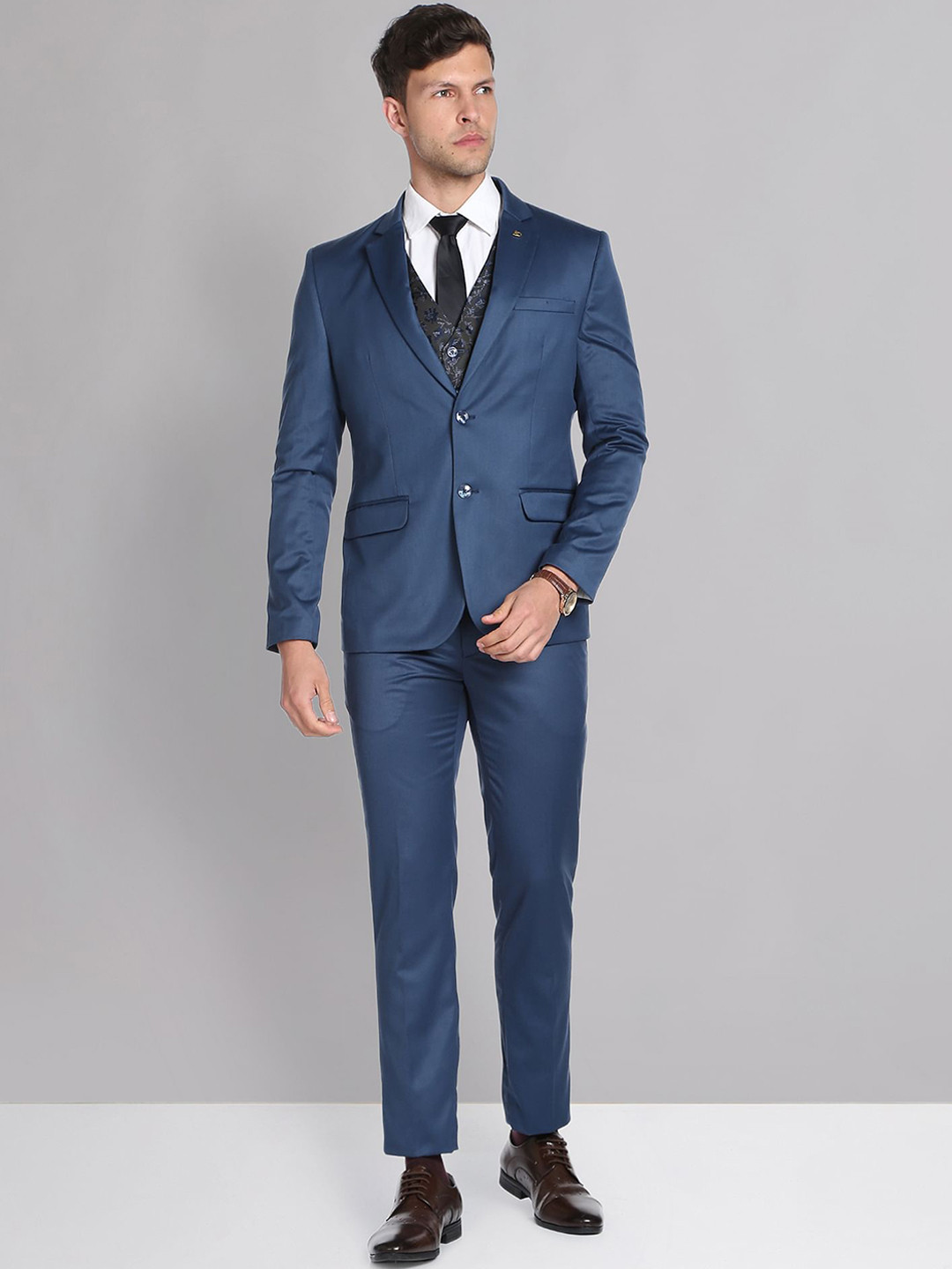 AD By Arvind 3-Piece Single Breasted Tailored-Fit Formal Suit