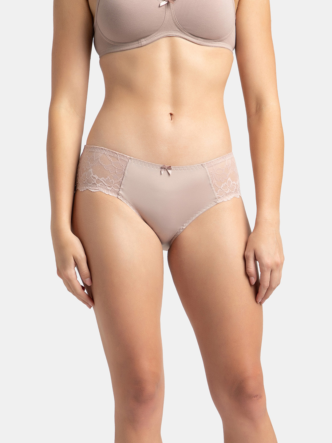 Jockey Full Coverage Soft Touch Microfiber Lace Hipster With StayFresh Treatment-1814