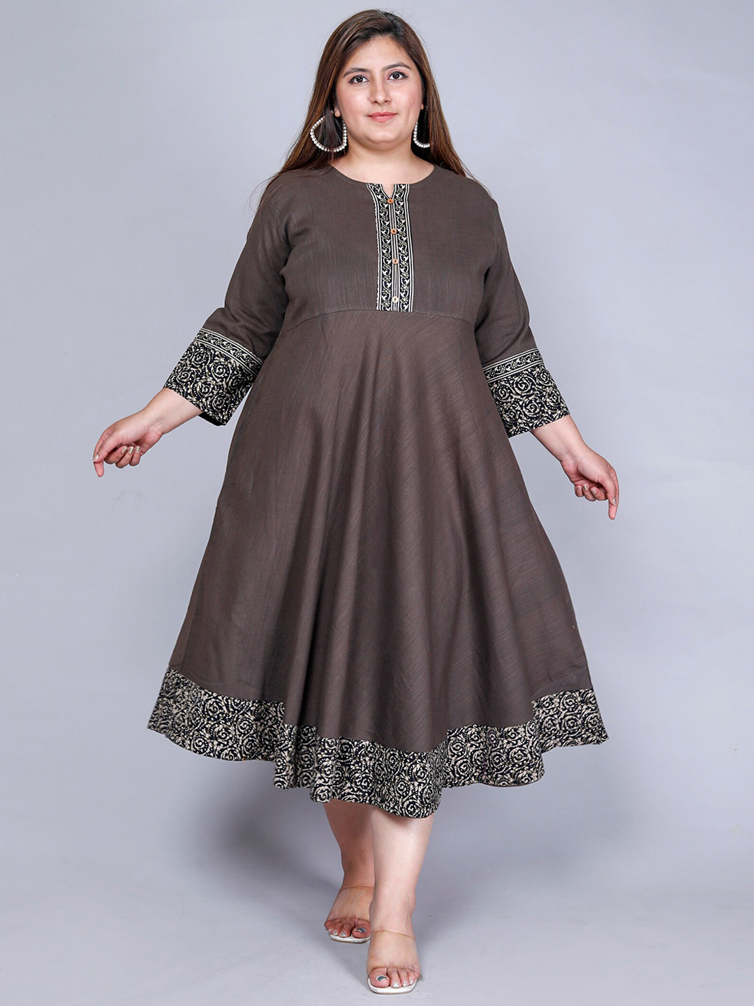 Jevi Prints Women Grey Summer Sheers Kurta