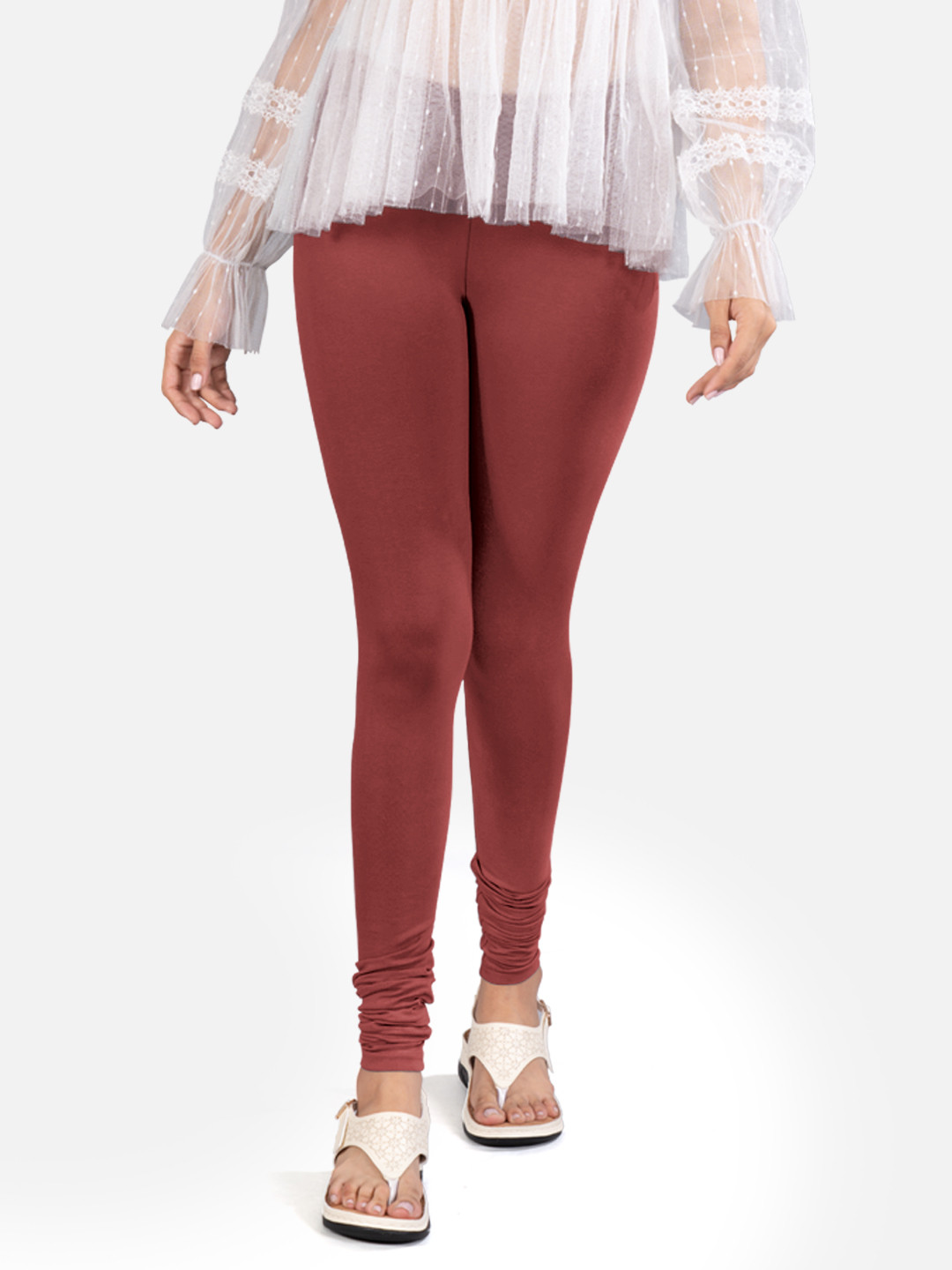 indian flower Women 4-Way Stretch Churidar-Length Legging