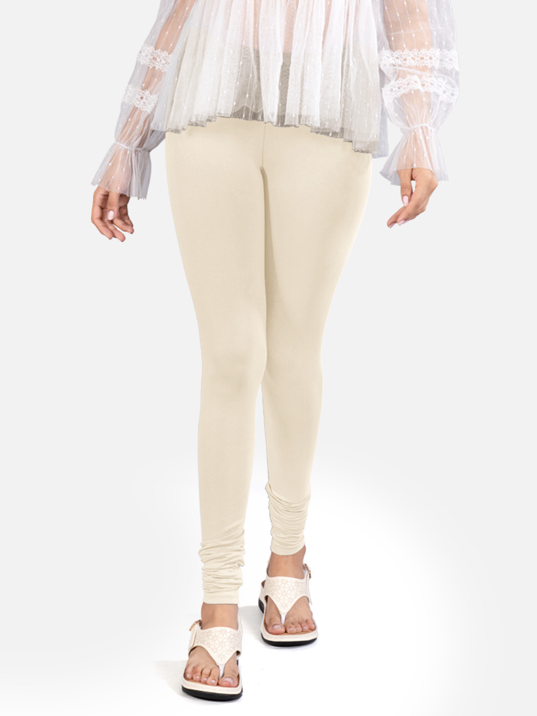 indian flower 4-Way Stretch Churidar Length Leggings