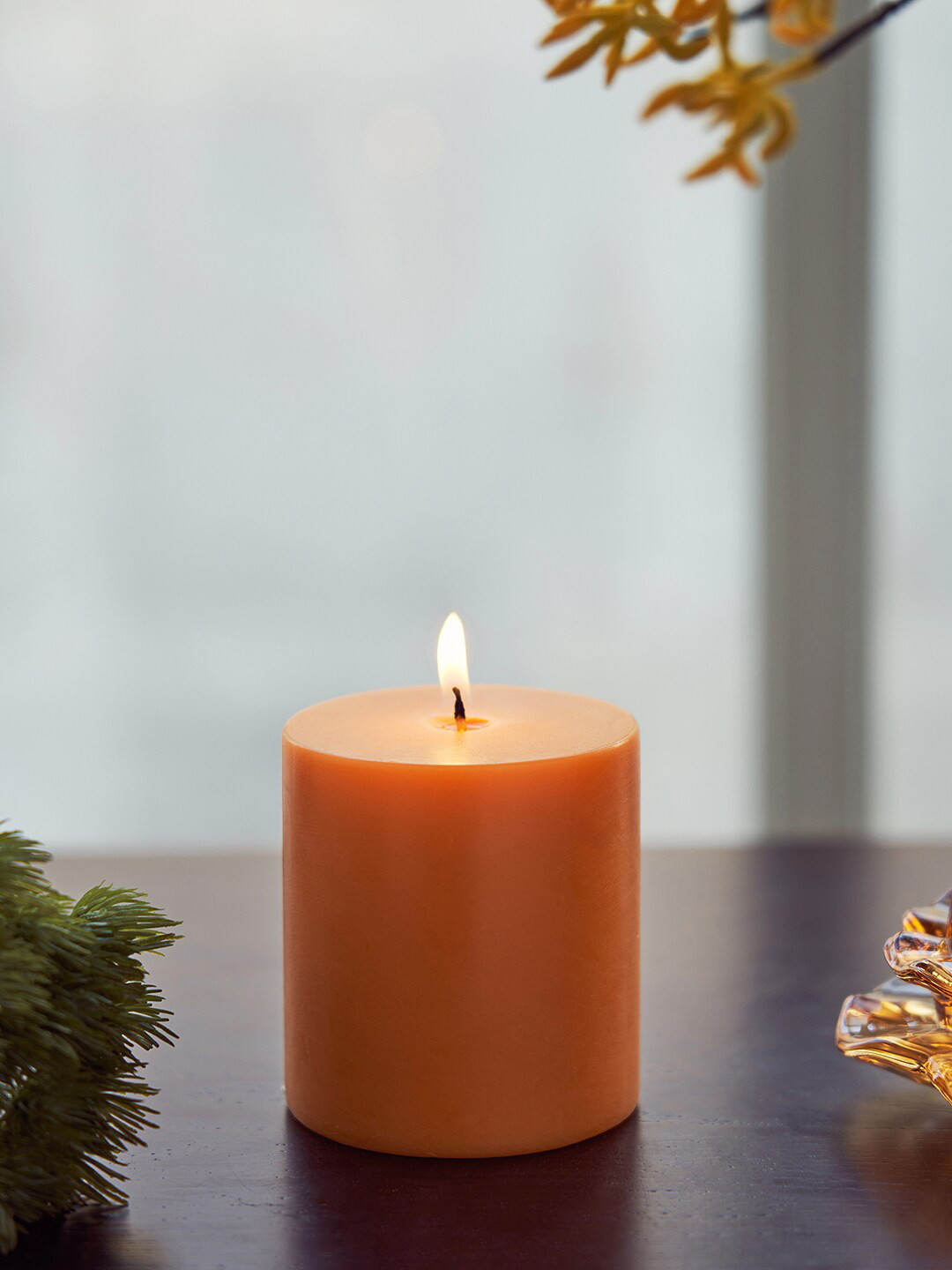 Pure Home and Living Orange Medium Playful Berries Pillar Candle