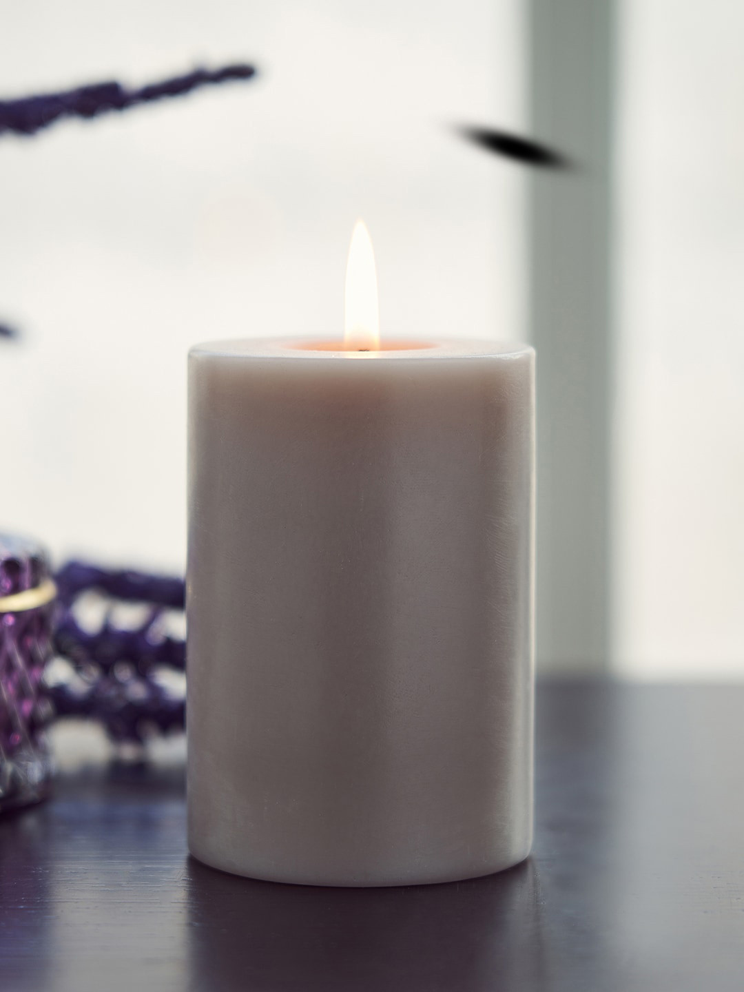Pure Home and Living Grey Large Lavender & Chamomile Pillar Candle