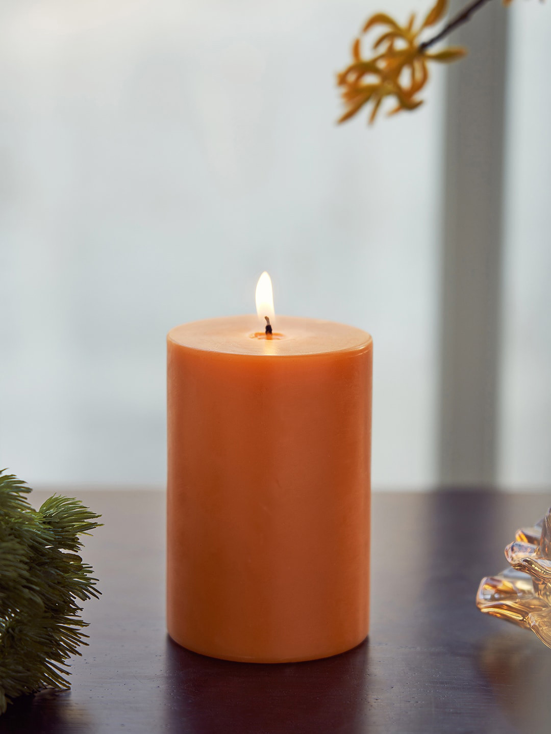 Pure Home and Living Orange Playful Berries Pillar Large Candle