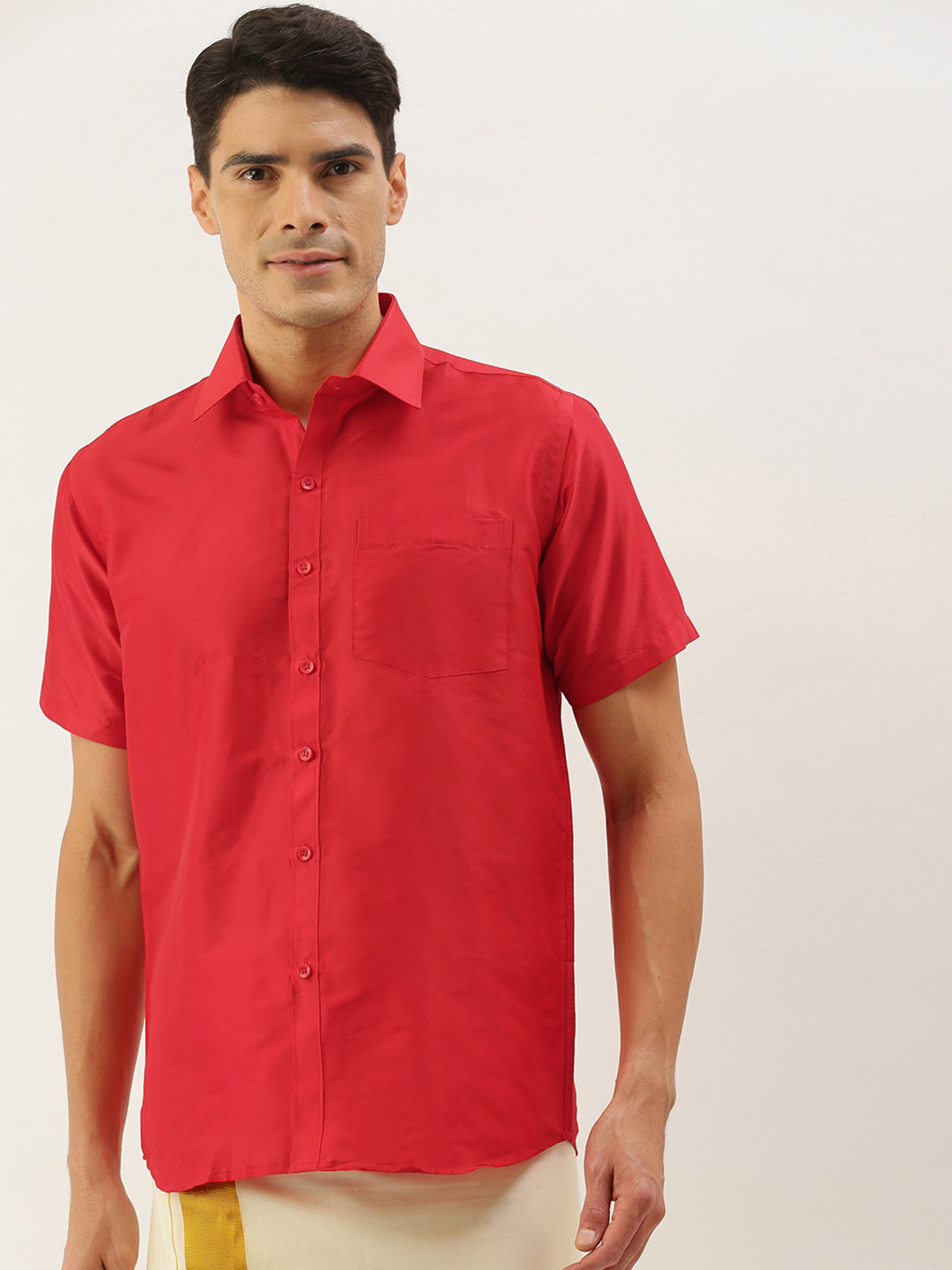 THANGAMAGAN Spread Collar Standard Opaque Shirt