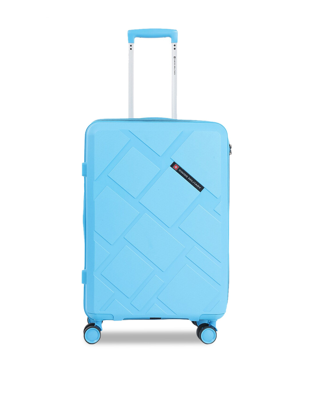 SWISS MILITARY Textured Hard-Sided Compression Straps Cabin Trolley Suitcase