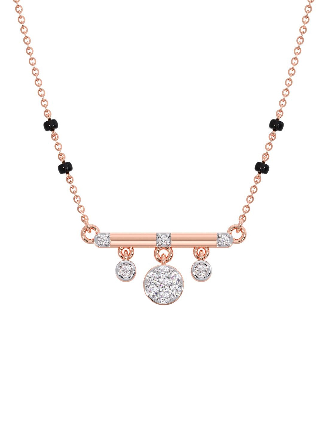 Rose gold hot sale diamond mangalsutra