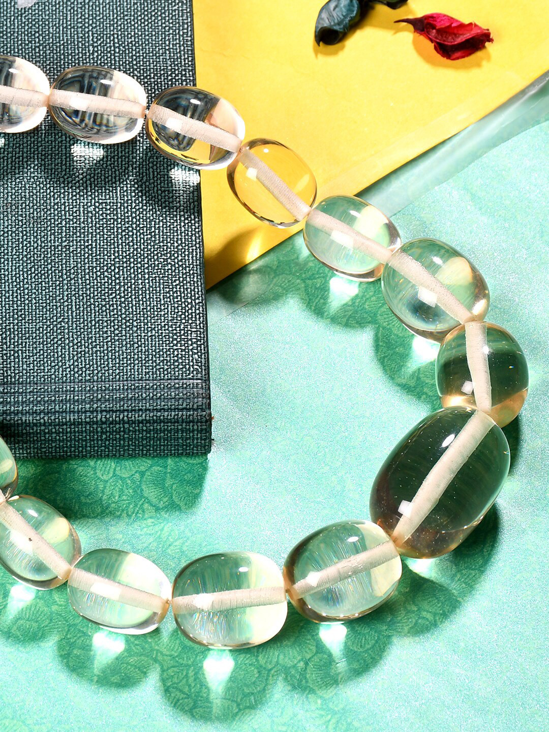 Bamboo Tree Jewels Transparent Artificial Beads Necklace