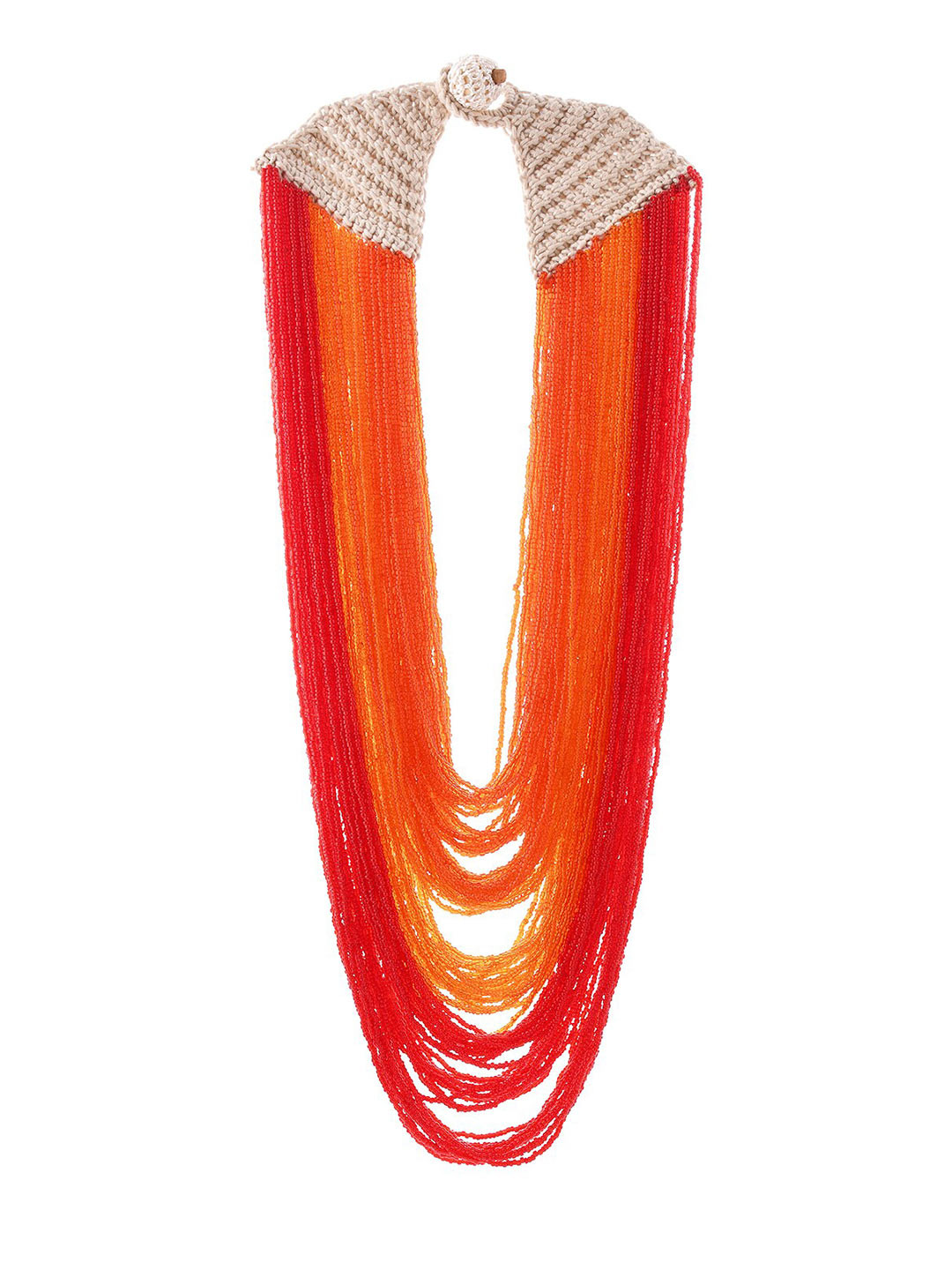 Bamboo Tree Jewels Long Beaded Slip-On Statement Necklace