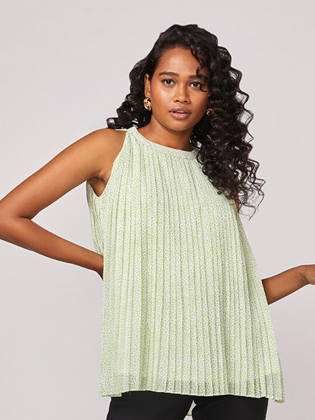 NOT SO PINK Printed Pleated Top