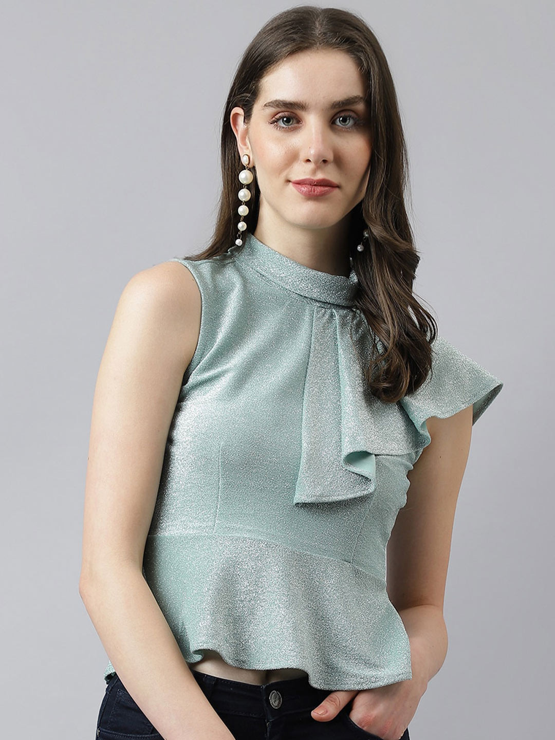 Latin Quarters High Neck Knit Top