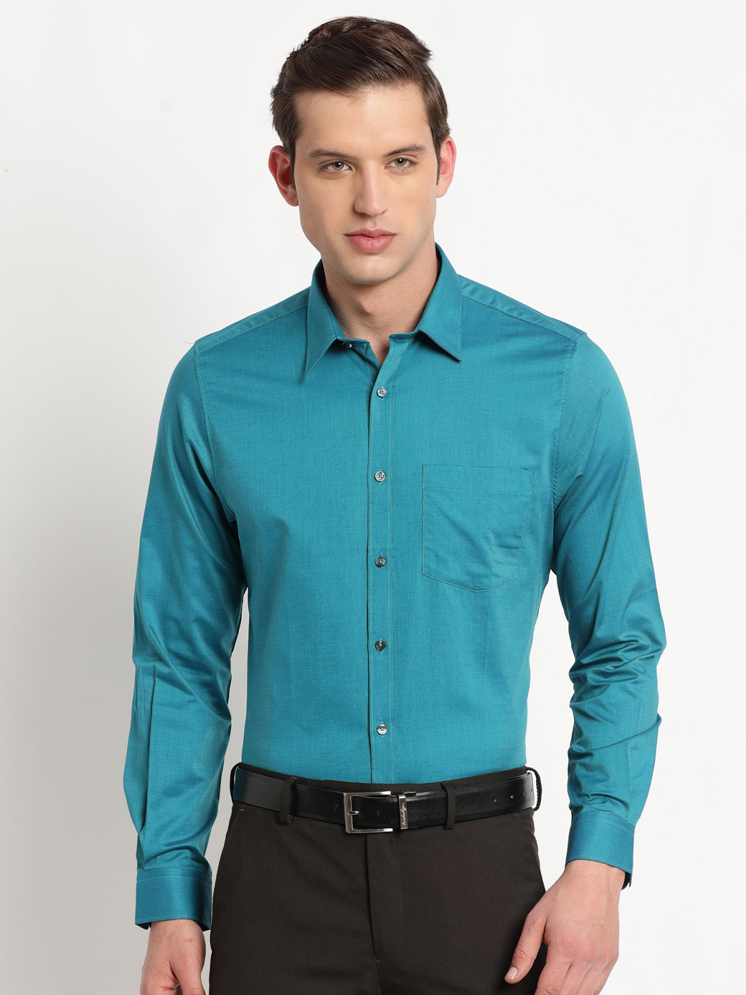Turtle Modern Fit Spread Collar Pure Cotton Formal Shirt